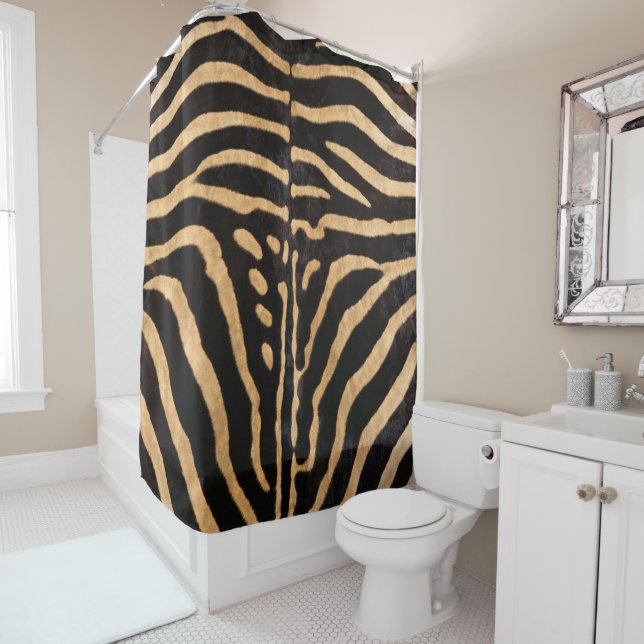 Faux Zebra Skin Shower Curtain (In Situ)