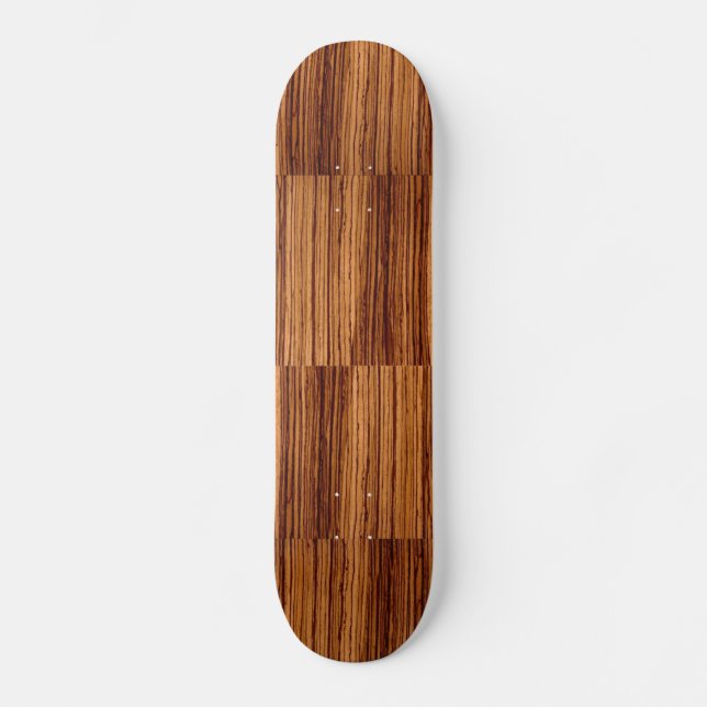 Faux Zebrawood Woodgrain Executive Skateboard (Front)