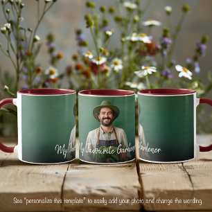 Fav Gardener One Photo Template With Fancy Text  Mug