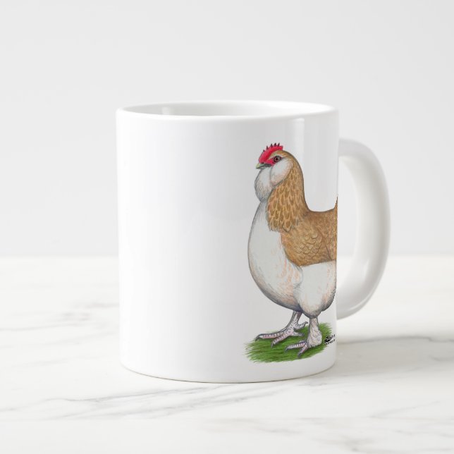 Faverolle Hen Large Coffee Mug (Front Right)