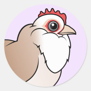 Faverolles Hen Classic Round Sticker