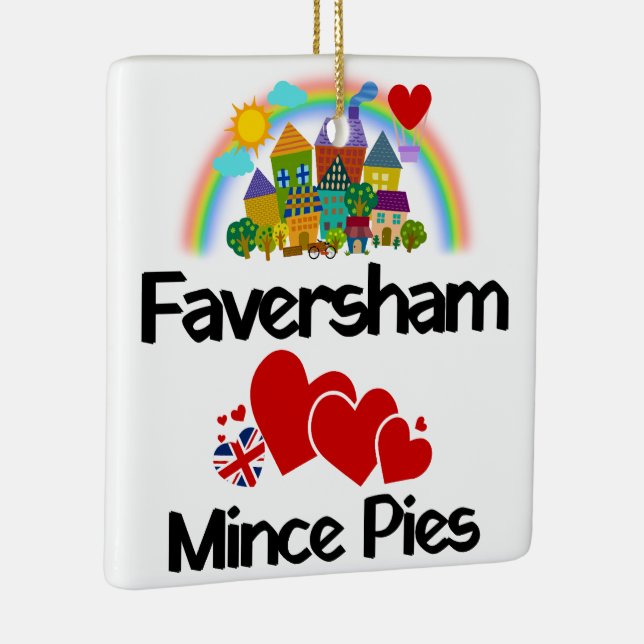 Faversham Kent, UK Loves Mince Pies Ceramic Ornament (Right)