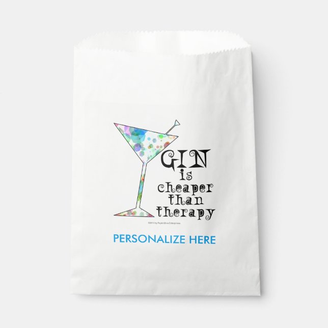 FAVOR BAGS - GIN IS CHEAPER THAN THERAPY (Front)