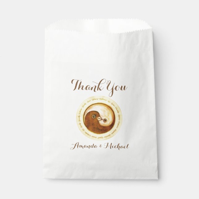 FAVOR BAGS gold YinYang Dove Harmomy (Front)