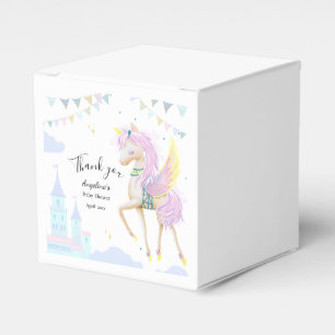 Favor Box for a baby shower with unicorn.