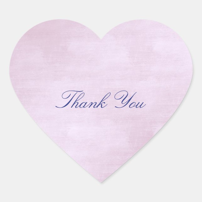 Favor Heart Pink Rose Lila Blue Navy Thank You Sticker (Front)