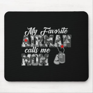 Favorite airman calls mom camo flag air force mouse mat