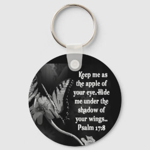 FAVORITE BIBLE SCRIPTURE PSALM 17:8 KEY RING