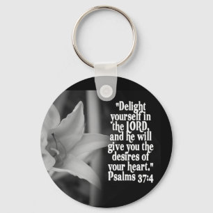 FAVORITE  BIBLE SCRIPTURE PSALM 37:4 KEY RING