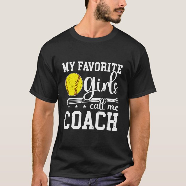 Favorite Call Me Softball Coach Softball Coaching T-Shirt (Front)