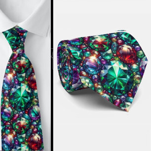 Favorite Colors Jewel Tone Gemstone Pattern Tie