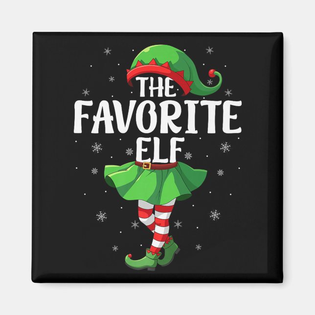 Favorite Elf Christmas Girls Women Elf Squad Xmas  Magnet (Front)