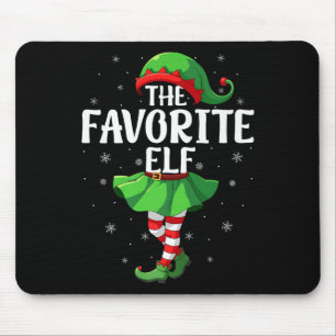Favorite Elf Christmas Girls Women Elf Squad Xmas Mouse Mat