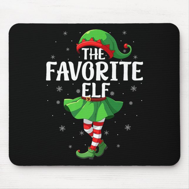 Favorite Elf Christmas Girls Women Elf Squad Xmas  Mouse Mat (Front)