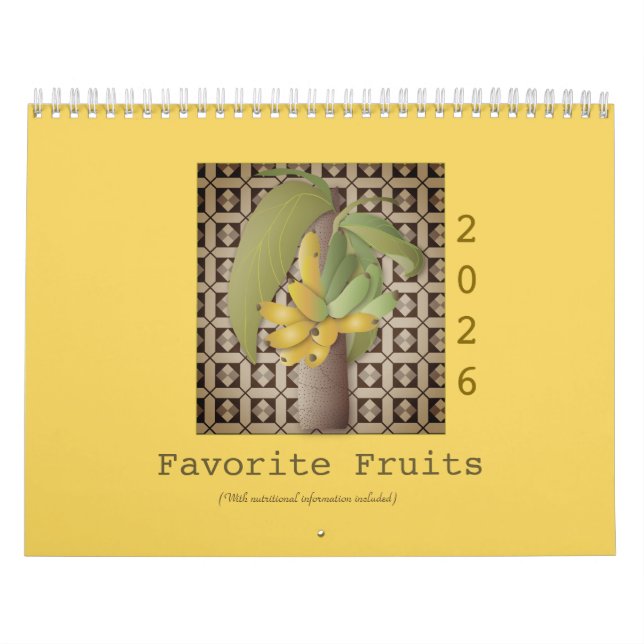 Favorite Fruits (With nutritional info) Calendar (Cover)