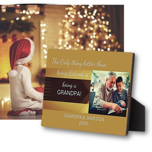 Favorite Gift! Retired Grandpa Photo Plaque (Creator Uploaded)