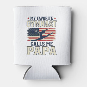 Favorite Gymnast Calls Me Papa Patriotic Vintage S Can Cooler