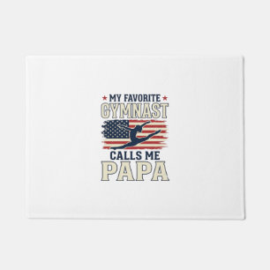 Favorite Gymnast Calls Me Papa Patriotic Vintage S Doormat