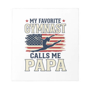 Favorite Gymnast Calls Me Papa Patriotic Vintage S Notepad