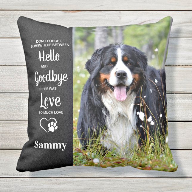Favorite Hello Hardest Goodbye Photo Pet Memorial Cushion (Creator Uploaded)