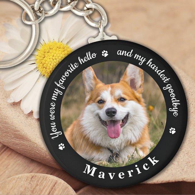 Favorite Hello Hardest Goodbye Photo Pet Memorial Key Ring (Creator Uploaded)