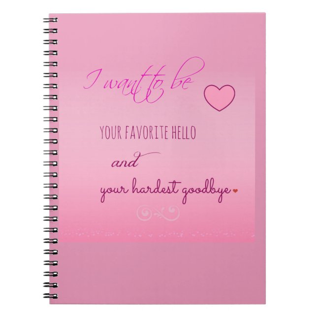"Favorite Hello" Valentine Spiral Notebook (Front)
