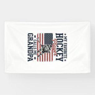Favorite Hockey Player Calls Me Grandpa Vintage Sh Banner