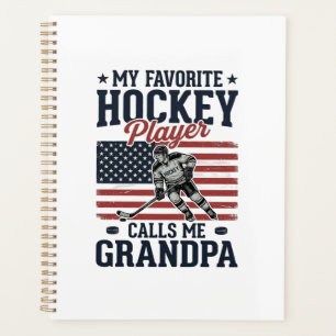 Favorite Hockey Player Calls Me Grandpa Vintage Sh Planner