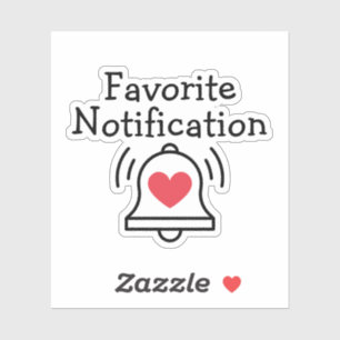 Favorite Notification Modern Love Bell Black Red