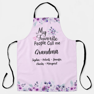 Favorite People Call Me Grandma   Grandkids Name Apron