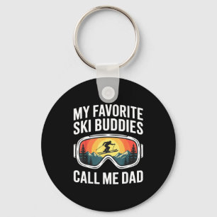 Favorite ski buddies call dad shirt skiing fathers key ring