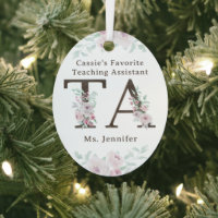 Favorite Teaching Assistant Floral Christmas