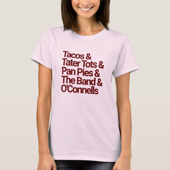 Favorite Things Blush Burgundy Modern List T-Shirt (Front)