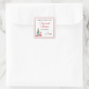 Favorite Things Christmas Tree Angel Square Sticker