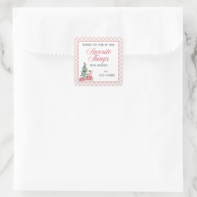 Favorite Things Christmas Tree Angel Square Sticker (Bag)