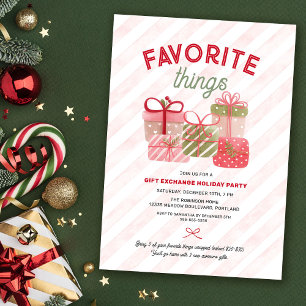 Favorite Things Friends Holiday Gift Exchange Invitation