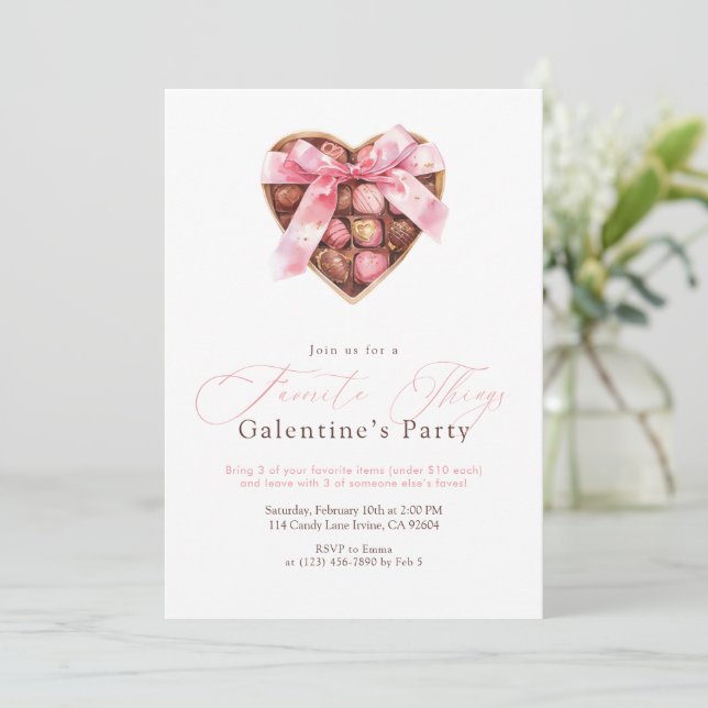 Favorite Things Galentine’s Party Invitation (Standing Front)