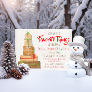Favorite Things Gift Exchange brown paper packages Invitation