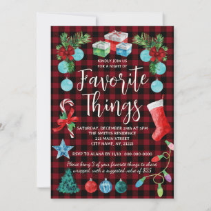 Favorite Things Gift Exchange Christmas Party Invitation