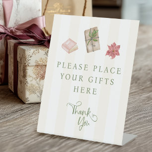 Favorite Things Gift Exchange Place Gifts Here Pedestal Sign