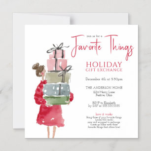 Favorite Things Holiday Party Magnetic Invitation