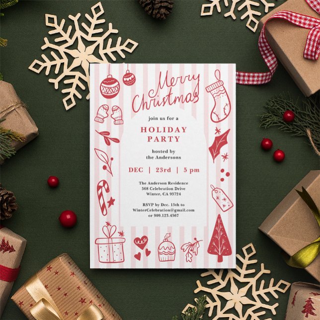 Favorite Things Red Christmas Party Invitation (Creator Uploaded)