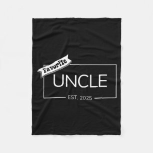 Favorite Uncle Est 2025 Nephew Niece Pocket Design Fleece Blanket