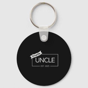 Favorite Uncle Est 2025 Nephew Niece Pocket Design Key Ring