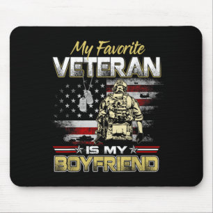 Favorite veteran is boyfriend - veterans day flag mouse mat