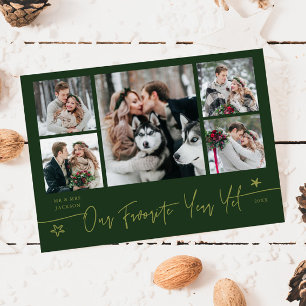 Favorite Year Holiday Newlywed Photo Green Card