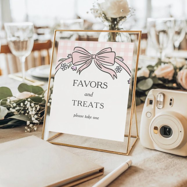 Favors and Treat Pink Ice Cream Sundae Baby Shower Poster (Creator Uploaded)