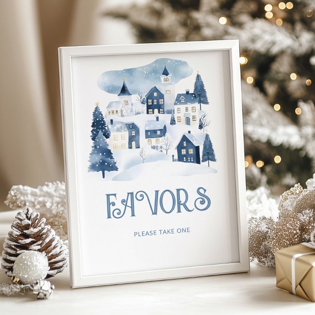 Favors Christmas village Winter Baby Shower Poster (Creator Uploaded)
