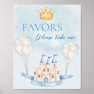 Favors FairyTale Prince Castle Crown Balloon Party Poster
