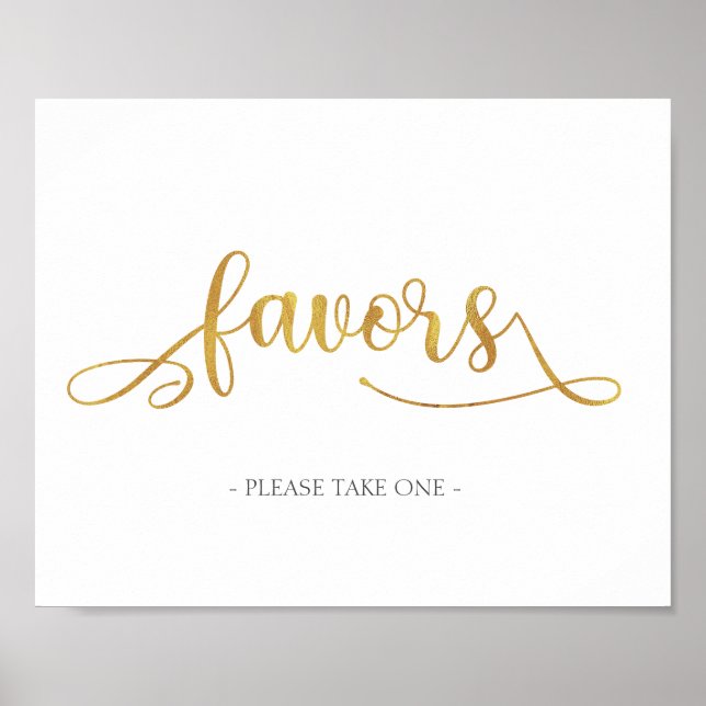 Favors Gold Trendy Wedding Sign (Front)
